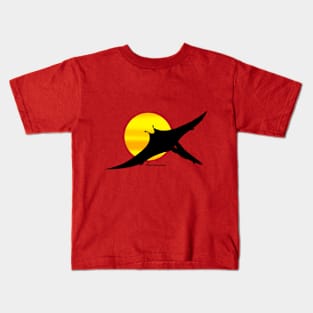Pteranodon Silhouette with Sun Kids T-Shirt